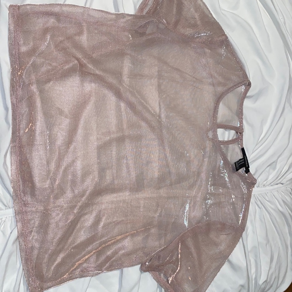 Pink Metallic Sheer T-Shirt